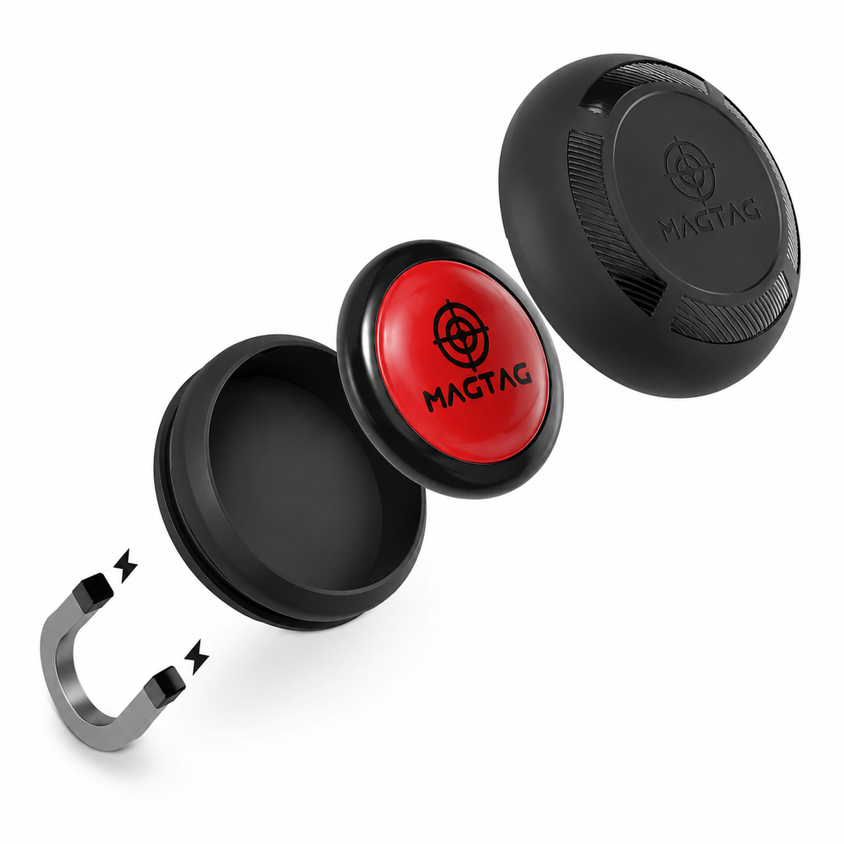 MagTag® Magnetic Weatherproof Case for MagTag tracker and Apple AirTag — black ABS magnetic mount